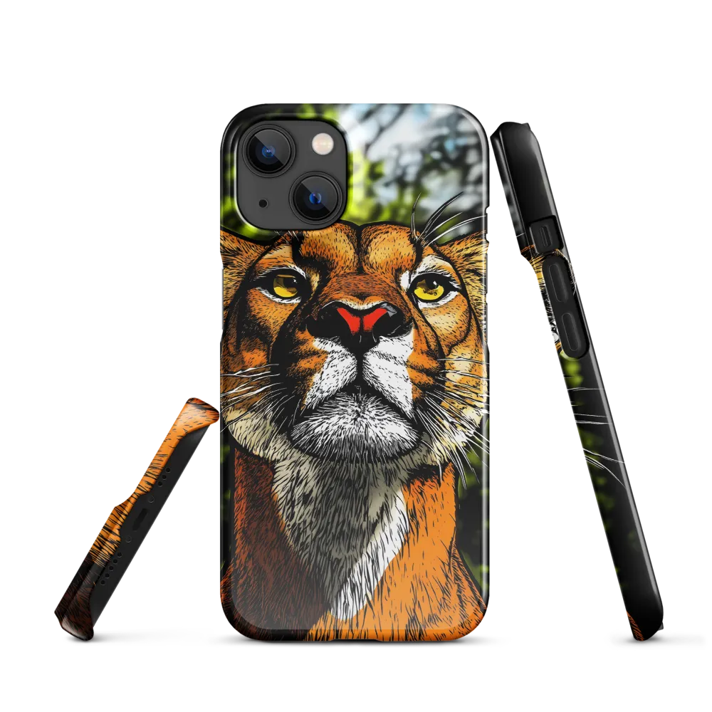 Regal Gaze: The Lioness in Focus | Phone Case |  14 | Snap Case | Glossy