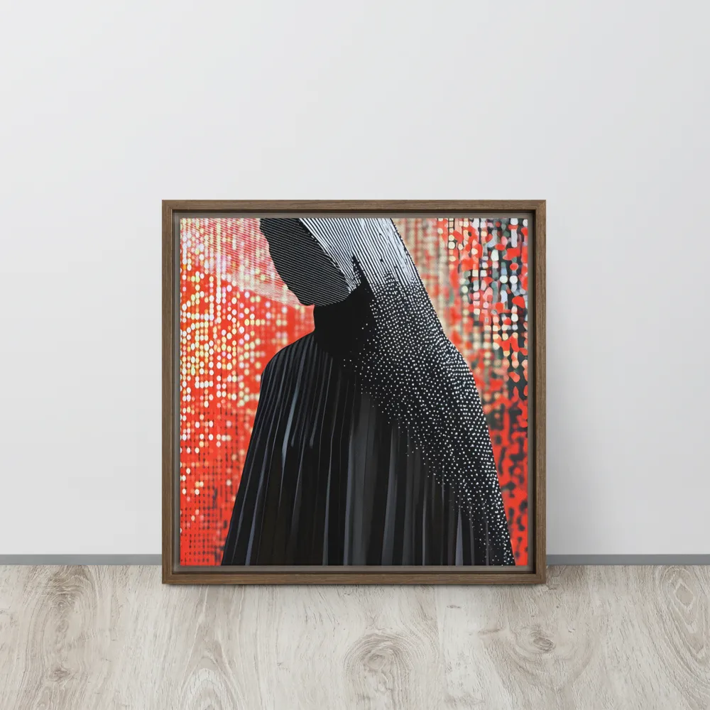 Veil of Modernity | Canvas with Brown Frame | 16″×16″
