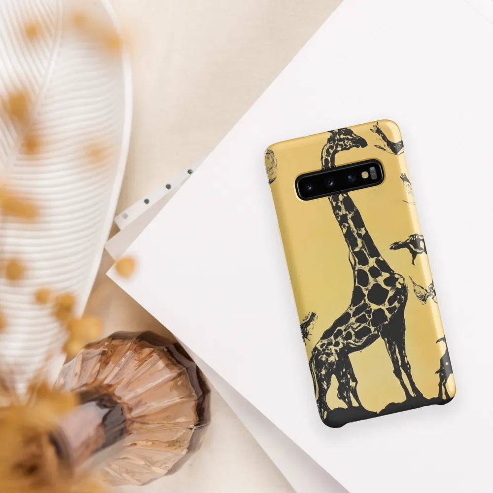 Whimsical Harmony of Giraffe and Birds
