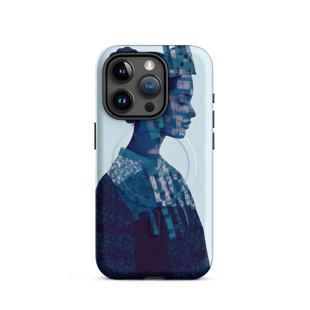 Digital Portrait in Abstract Blue