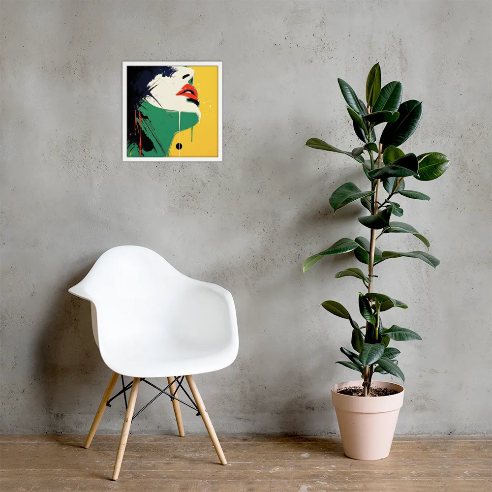Bold Reflections: A Pop Art Portrait | Poster with White Frame | 16″×16″