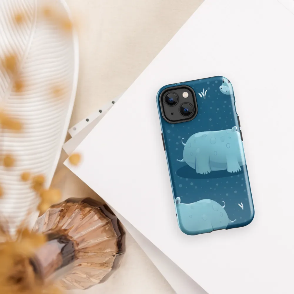 Whimsical Hippo Play | Phone Case |  14 | Tough Case | Glossy