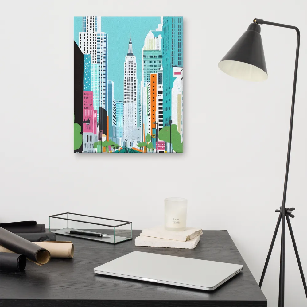 Urban Symphony: A Modern Cityscape | Canvas | 16″×20″