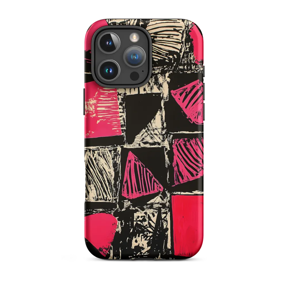 Geometric Symphony in Pink and Black