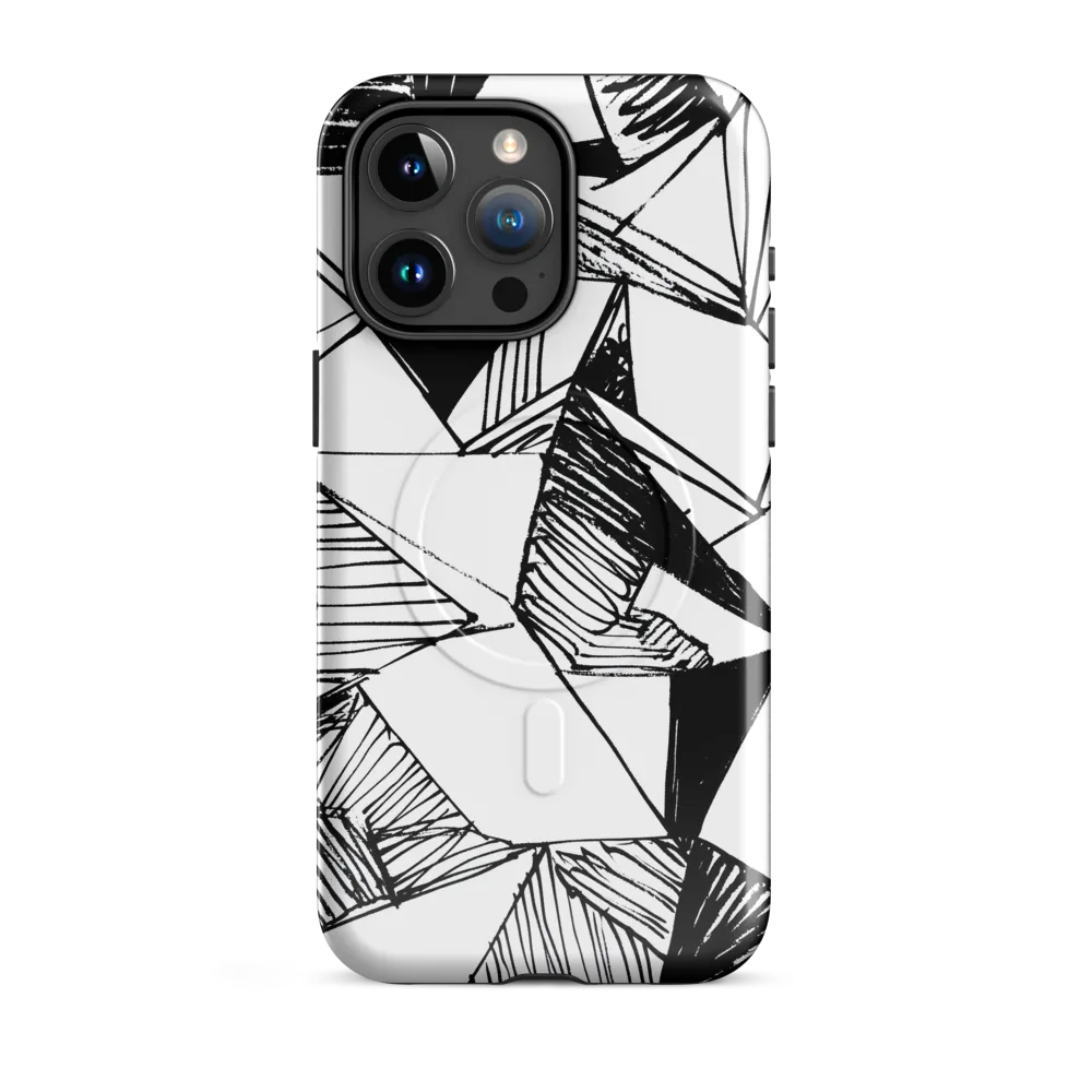 Dynamic Geometry in Ink | Phone Case |  15 Pro Max | MagSafe® Tough Case | Glossy