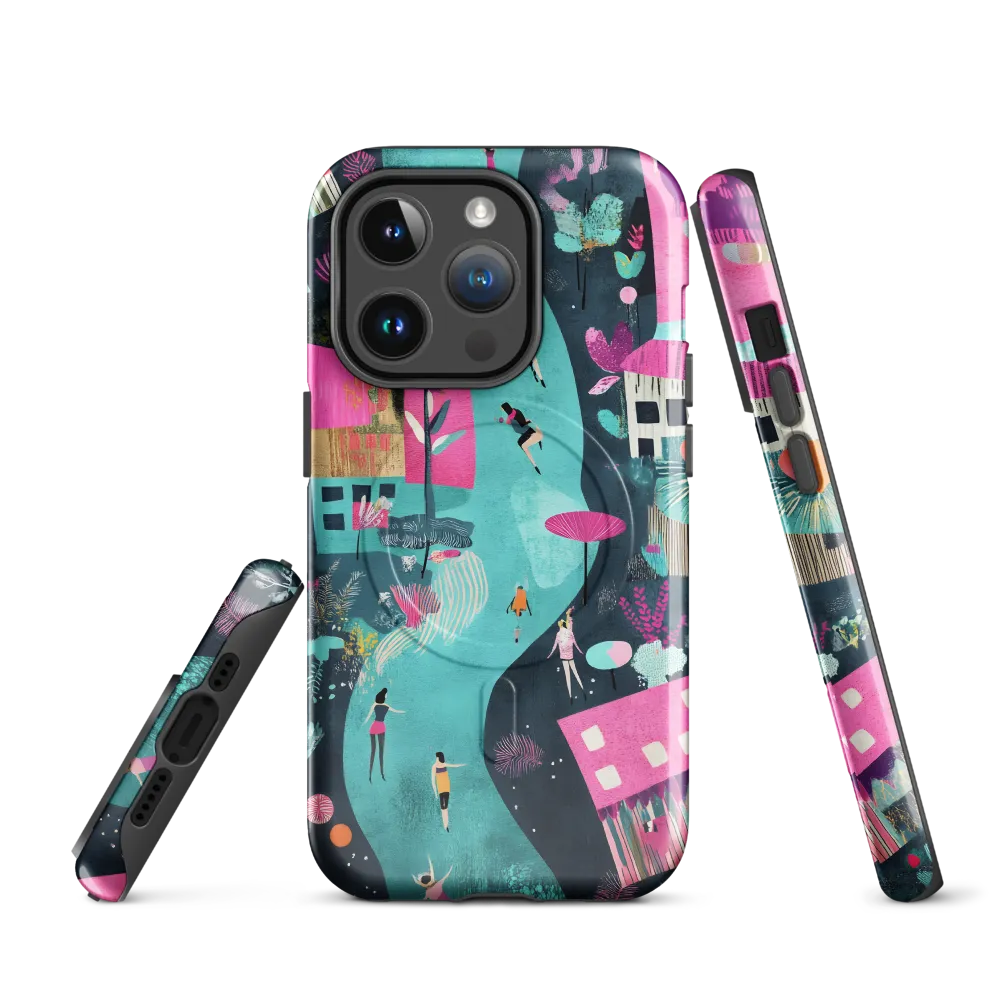 Whimsical Journey Through a Vibrant Landscape | Phone Case |  14 Pro | MagSafe® Tough Case | Glossy