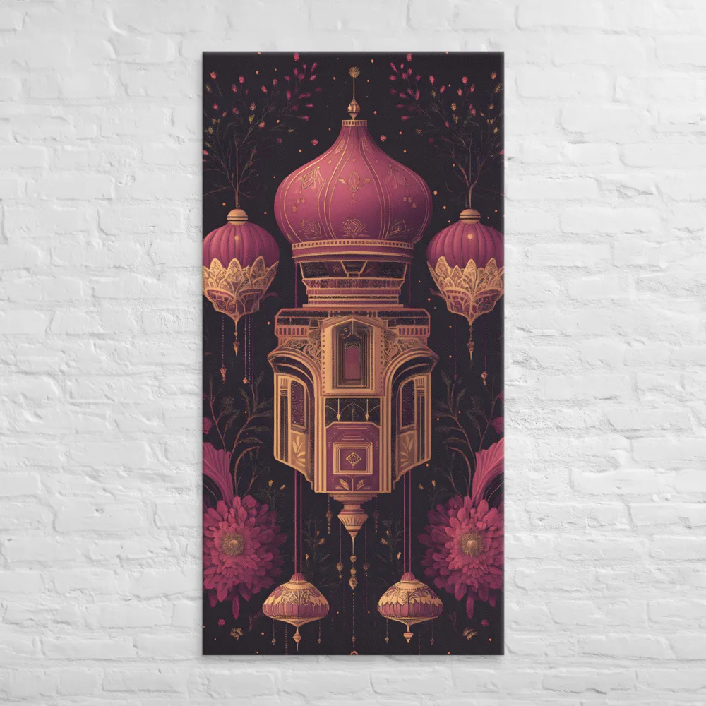 Ornate Harmony: A Digital Floral Architecture | Canvas | 30″×60″