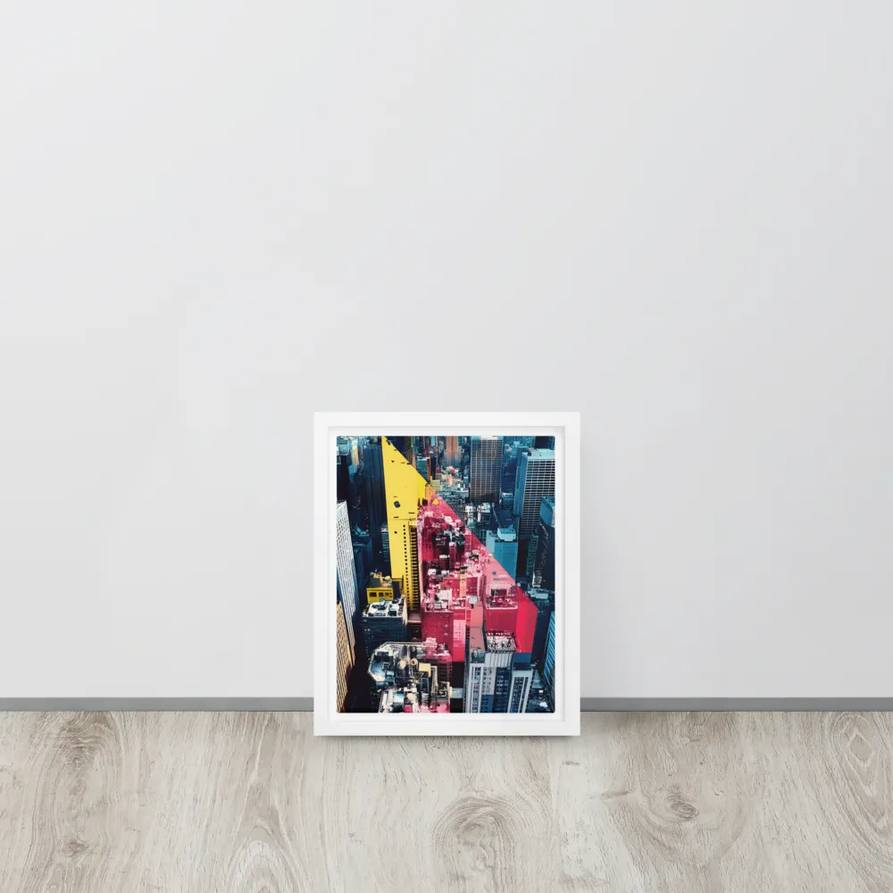 Dynamic Urban Symphony | Canvas with White Frame | 8″×10″