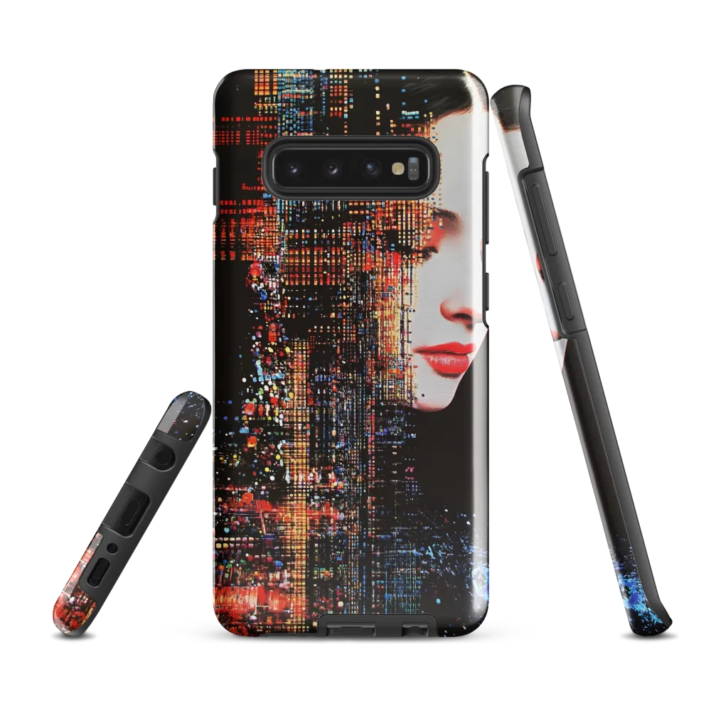 Pixelated Dreams: A Melding of Technology and Emotion | Phone Case |  S10 Plus | Tough Case | Glossy