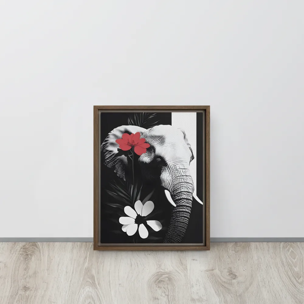 Elephant Harmony | Canvas with Brown Frame | 11″×14″