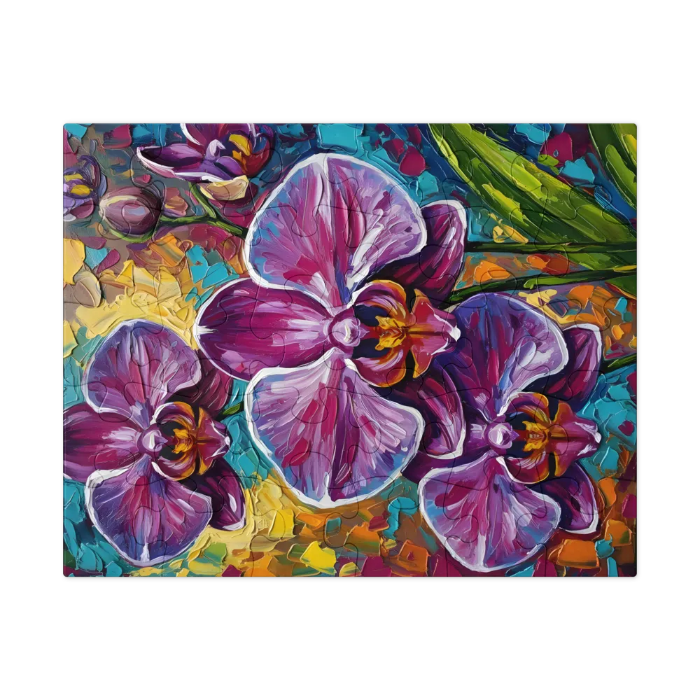 Impasto Orchid 
 Jigsaw Puzzle in Tin Box