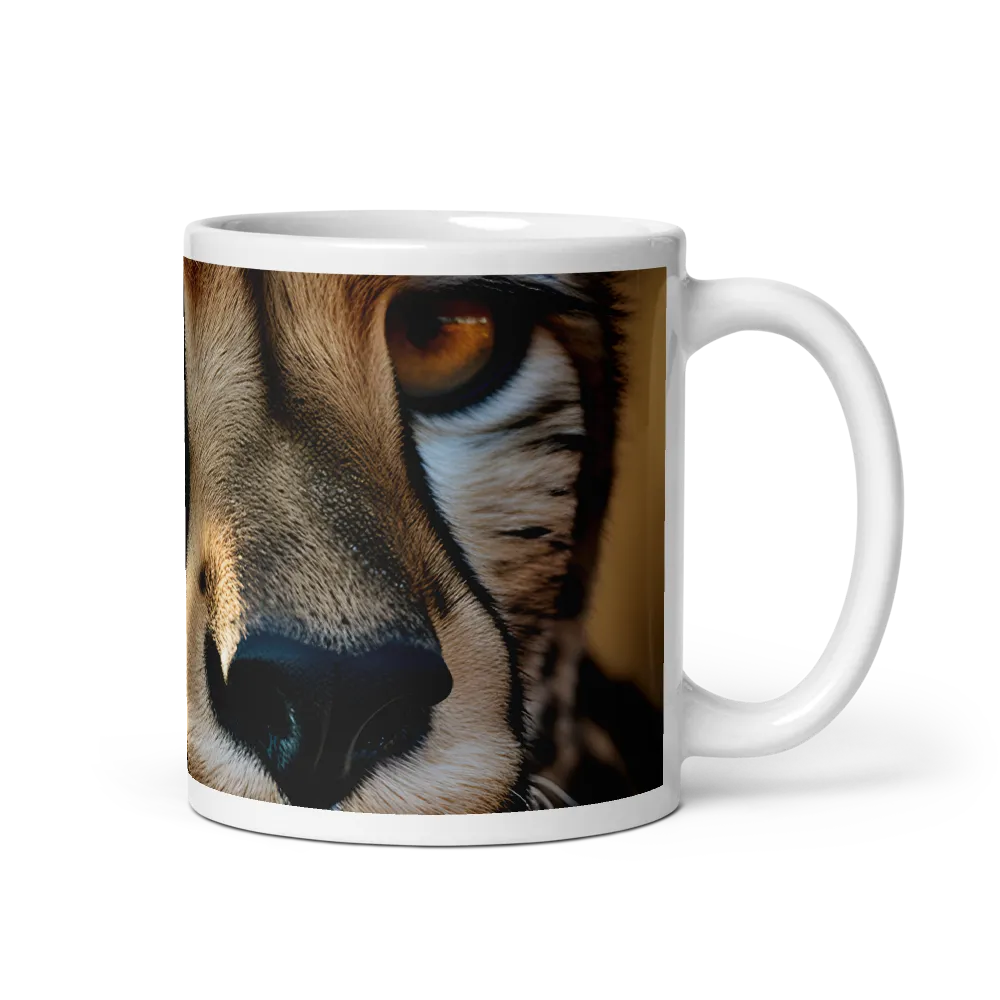 The Intense Gaze of the Cheetah | Mug with White inside | 11 oz