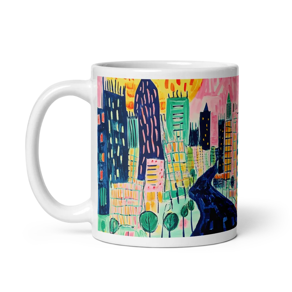 Whimsical Cityscape | Mug with White inside | 11 oz