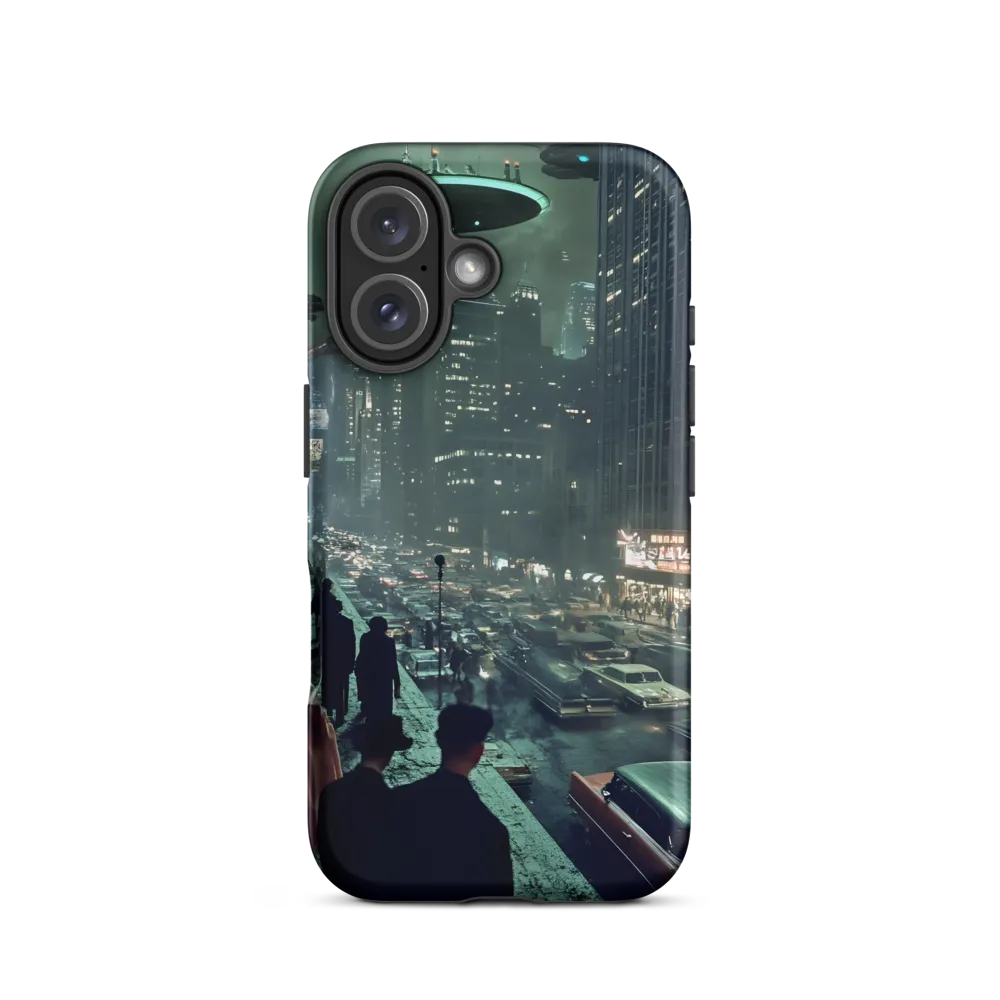 Mysterious Encounters in a Neon City | Phone Case