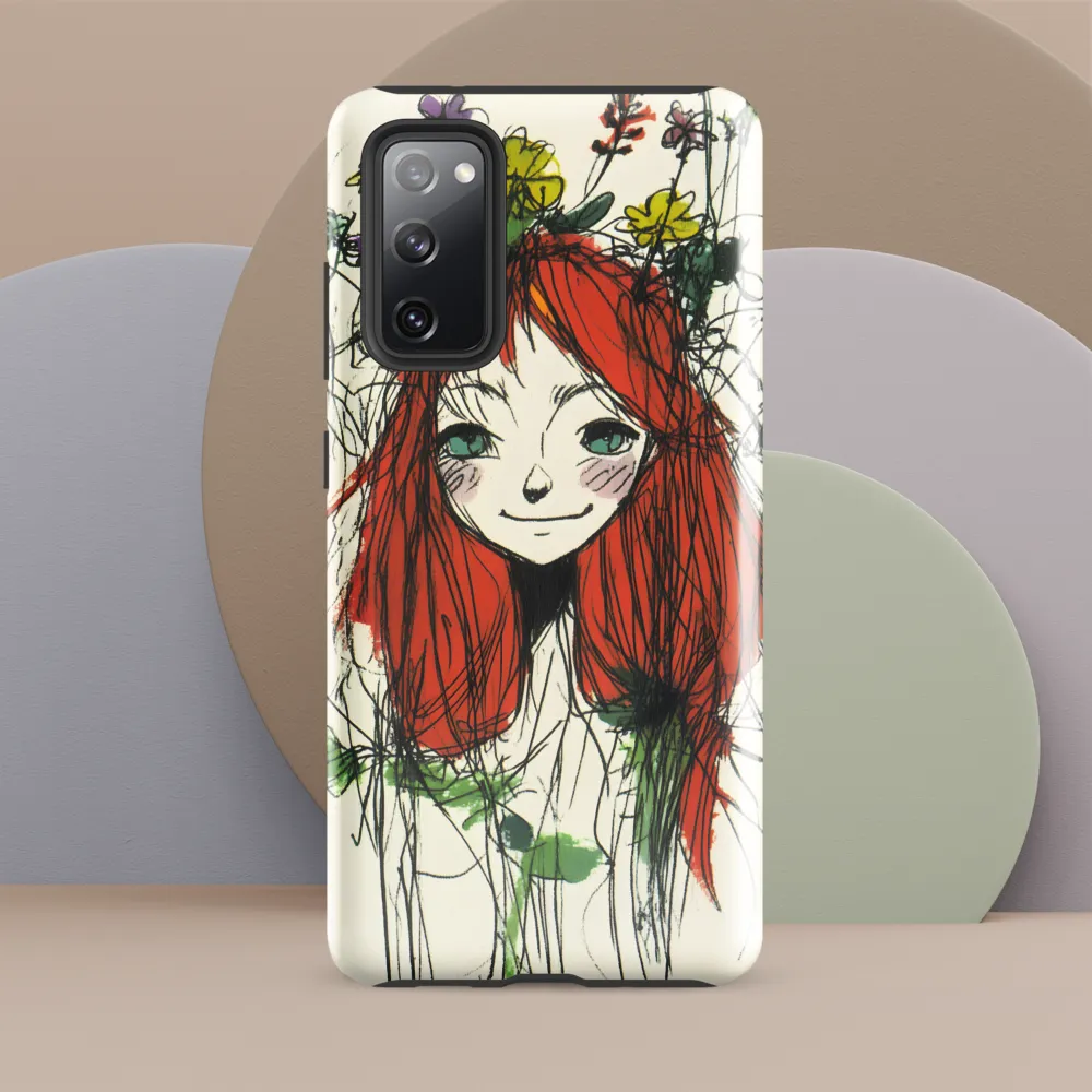 Whimsical Floral Portrait | Phone Case |  S20 FE | Tough Case | Glossy