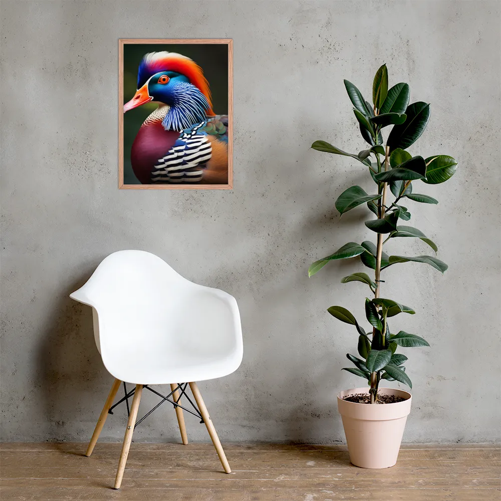 The Majestic Mandarin | Poster with Red oak Frame | 18″×24″
