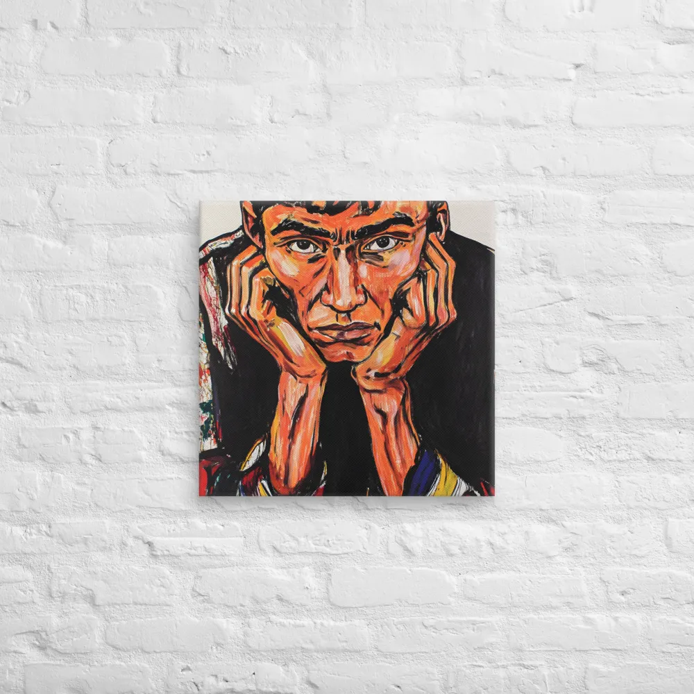 Contemplative Intensity: An Expressionist Portrait | Canvas | 20″×20″