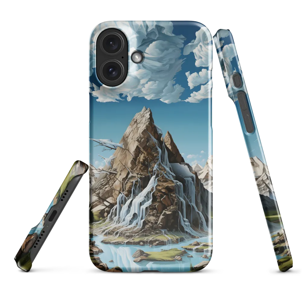 Majestic Cascade: A Mountain Masterpiece | Phone Case |  16 Plus | Snap Case | Glossy