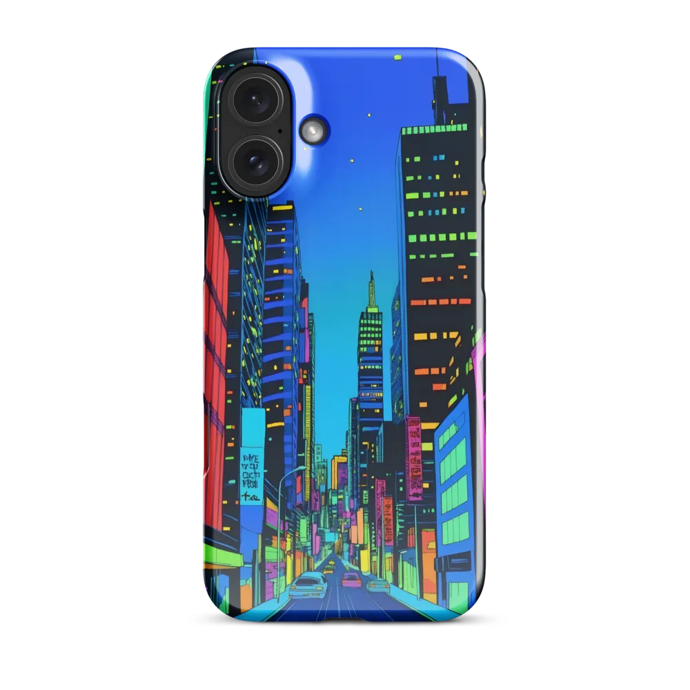 Neon Dreamscape: A Futuristic City at Dusk | Phone Case |  16 Plus | Snap Case | Glossy