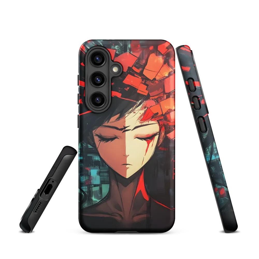 Fragmented Mind: The Silent Struggle | Phone Case |  S24 | Tough Case | Matte