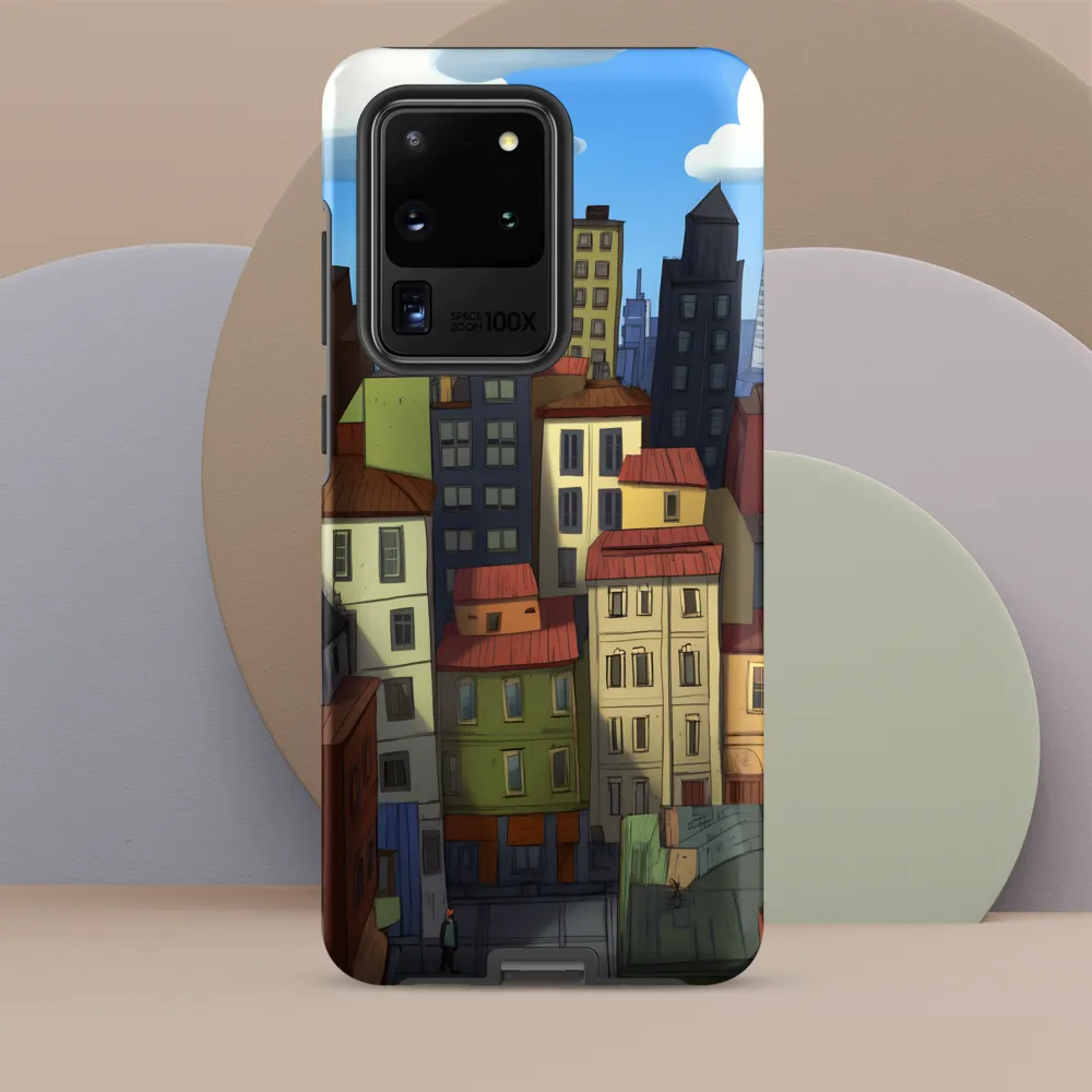 Urban Symphony: A Colorful Cityscape | Phone Case |  S20 Ultra | Tough Case | Matte