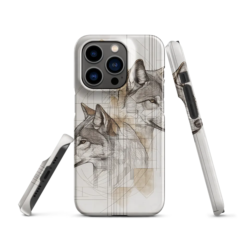Geometric Harmony: The Essence of Wolves | Phone Case |  14 Pro | Snap Case | Glossy