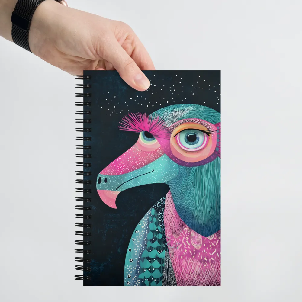 Whimsical Vulture: A Dance of Colors | Spiral Notebook