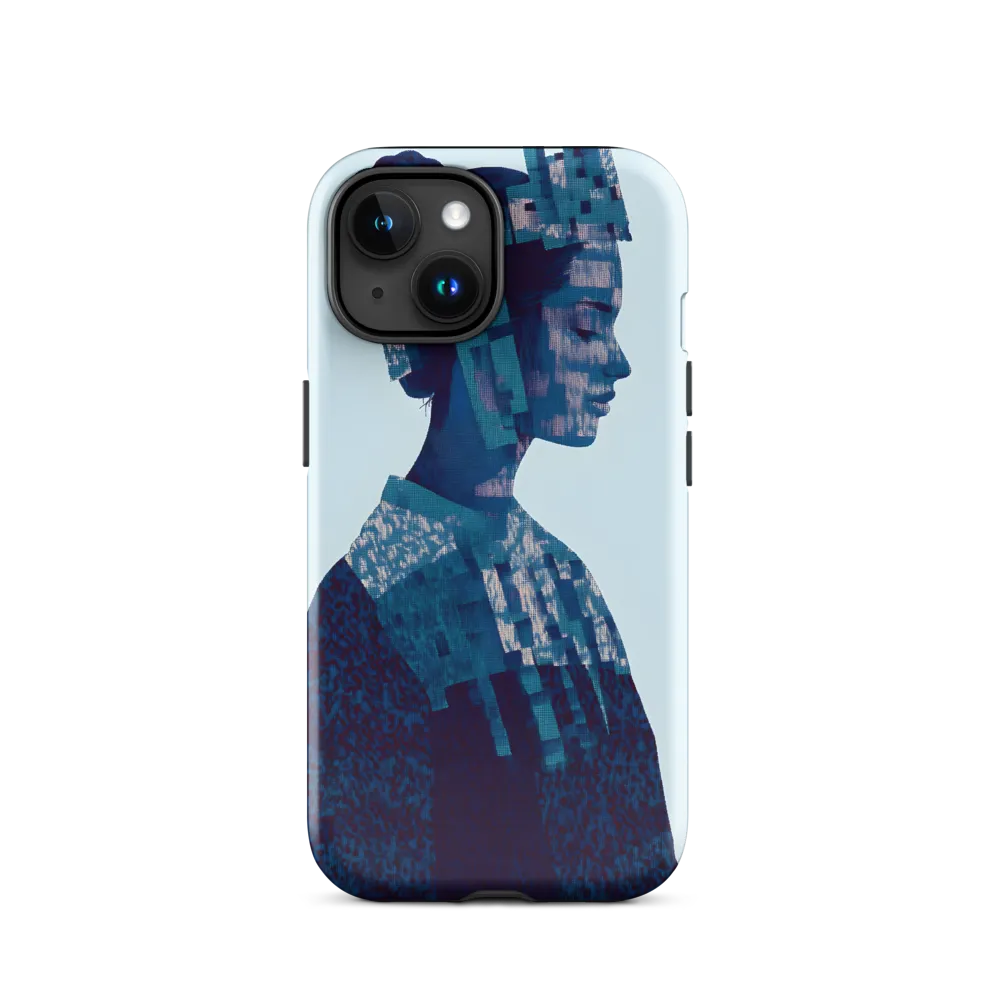 Digital Portrait in Abstract Blue