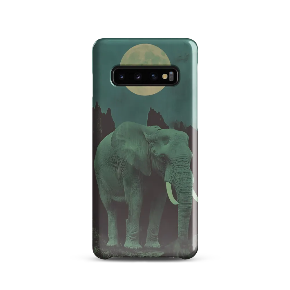 Ethereal Presence: Elephant Under a Full Moon | Phone Case |  S10 | Snap Case | Glossy