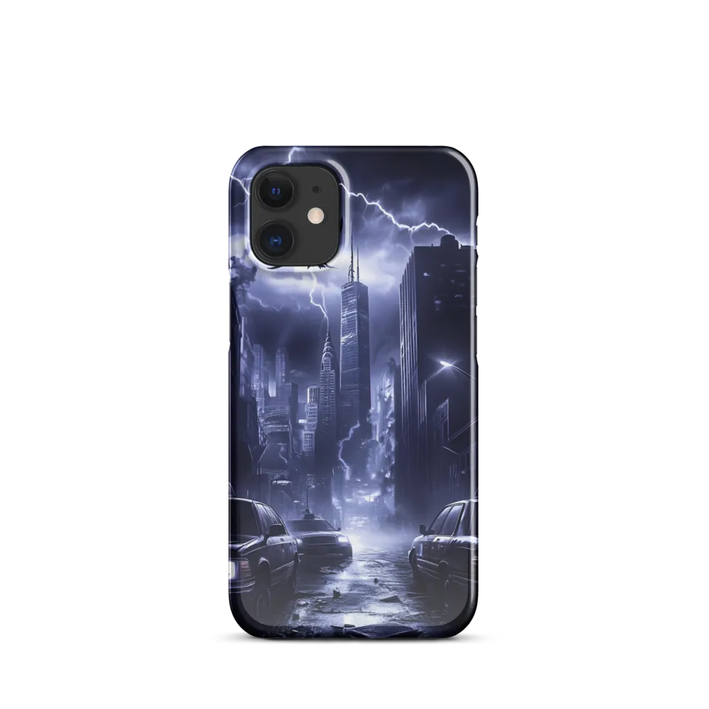 Stormy Cityscape: Shadows of the Night | Phone Case |  12 Mini | Snap Case | Glossy