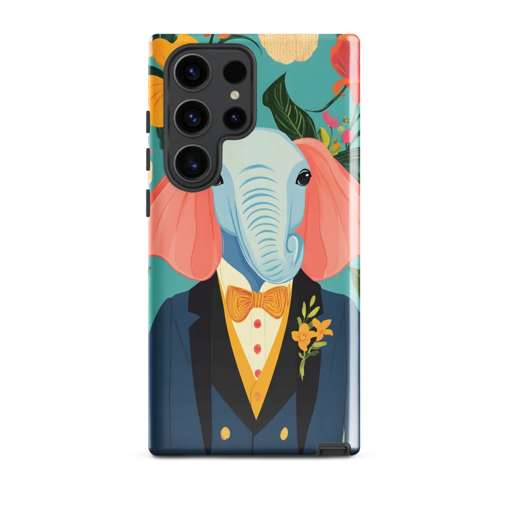 Dapper Elephant in Floral Tailcoat