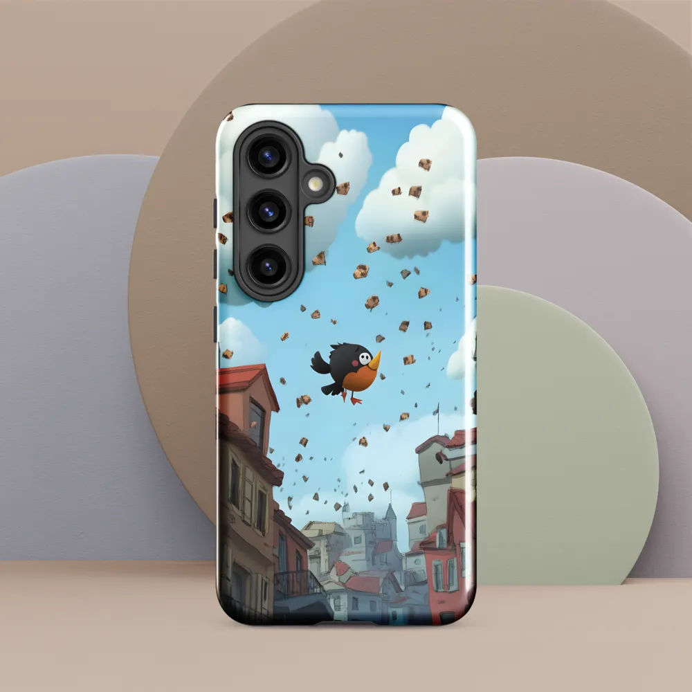 A Whimsical Flight Through Bread and Sky | Phone Case |  S24 | Tough Case | Glossy