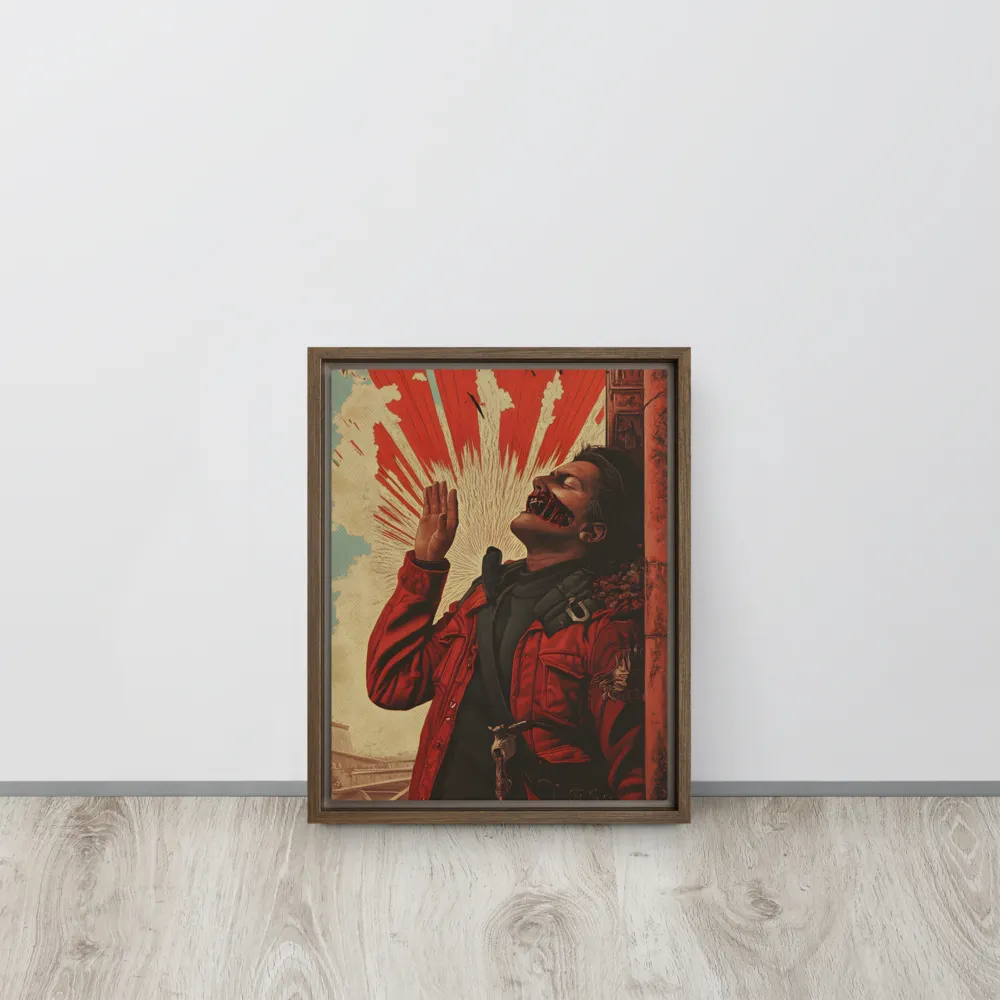 Defiant Echoes of Ruin | Canvas with Brown Frame | 11″×14″