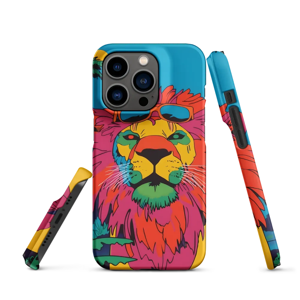 Lion with Sunglasses: A Vibrant Tropical Portrait