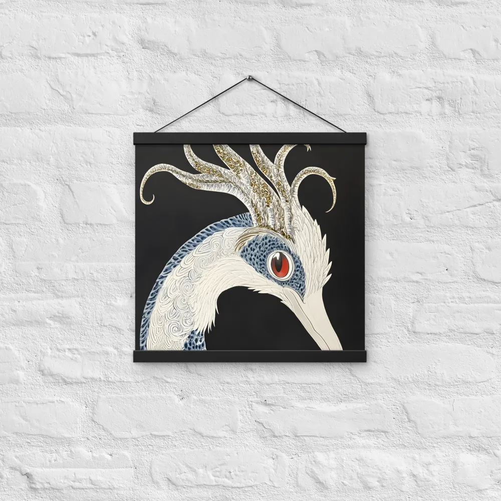 Elegance of the Majestic Peacock | Poster With Black Wood Hanger | 16″×16″