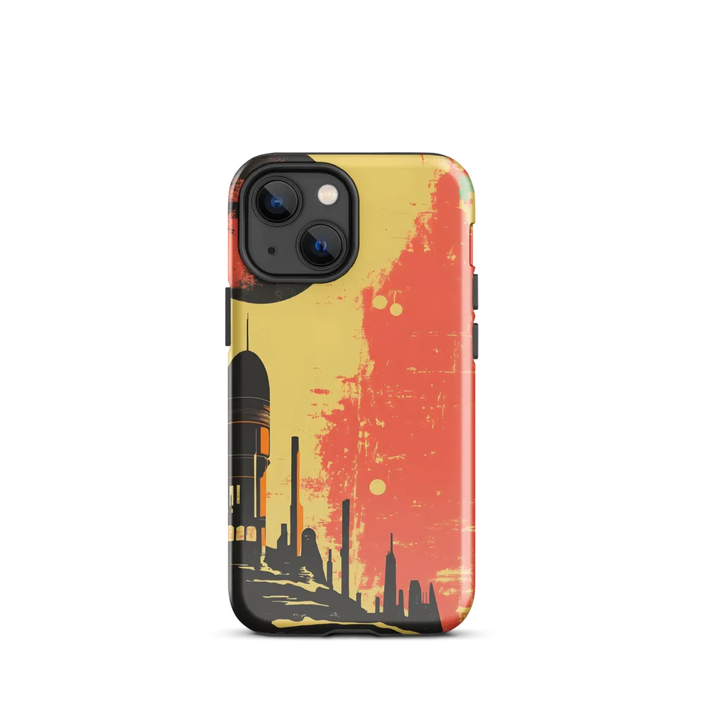 Journey to the Stars: A Retro-Futuristic Landscape | Phone Case |  13 mini | Tough Case | Glossy
