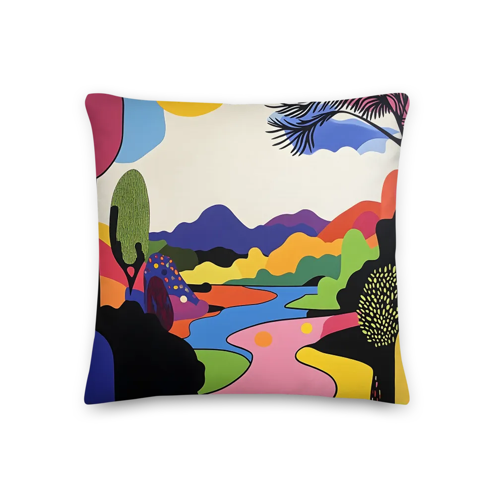 Whimsical Landscape in Color | Pillow | 18″×18″