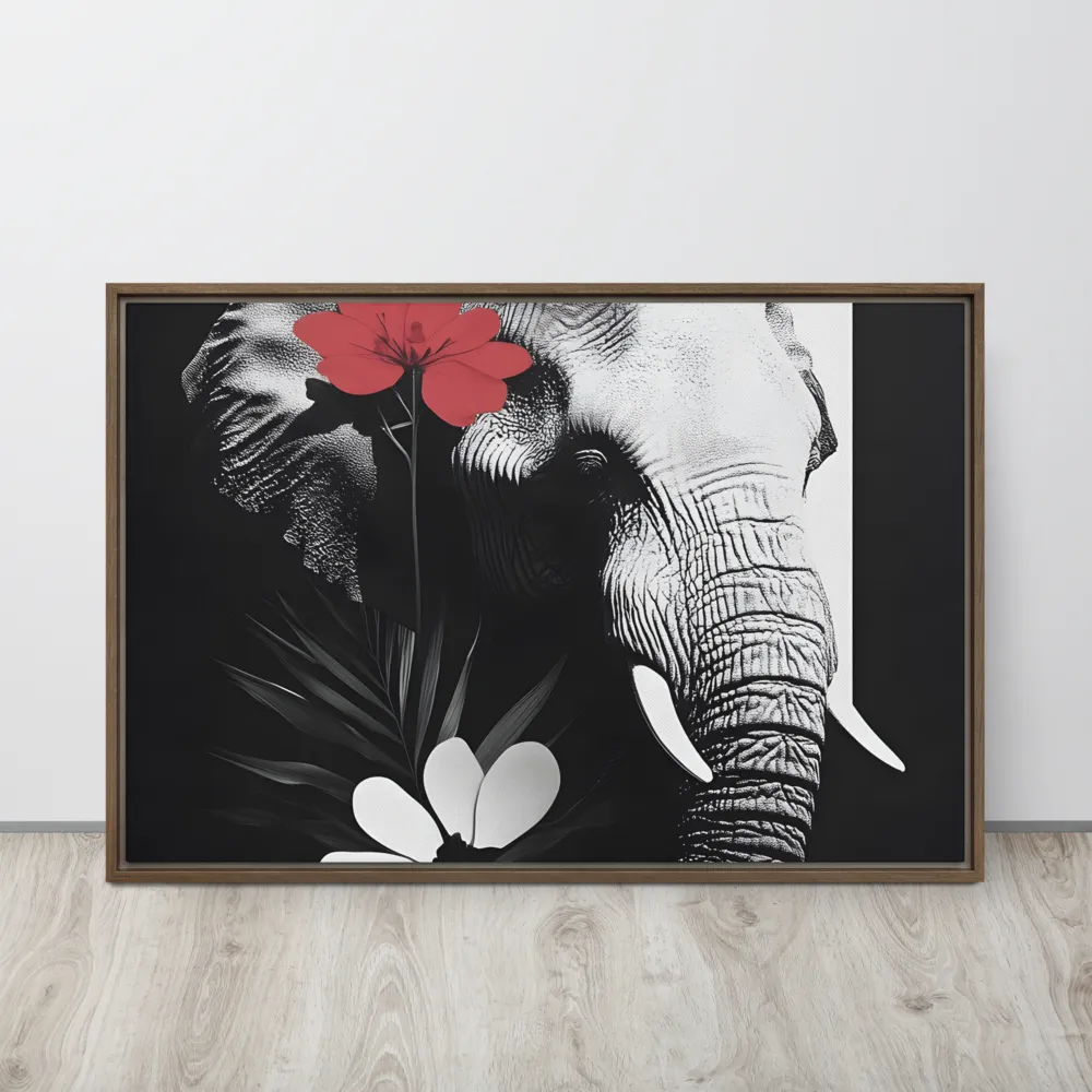 Elephant Harmony | Canvas with Brown Frame | 24″×36″