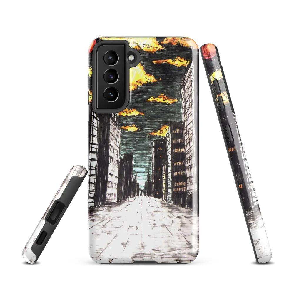 Eclipsed Cityscape | Phone Case |  S21 | Tough Case | Glossy