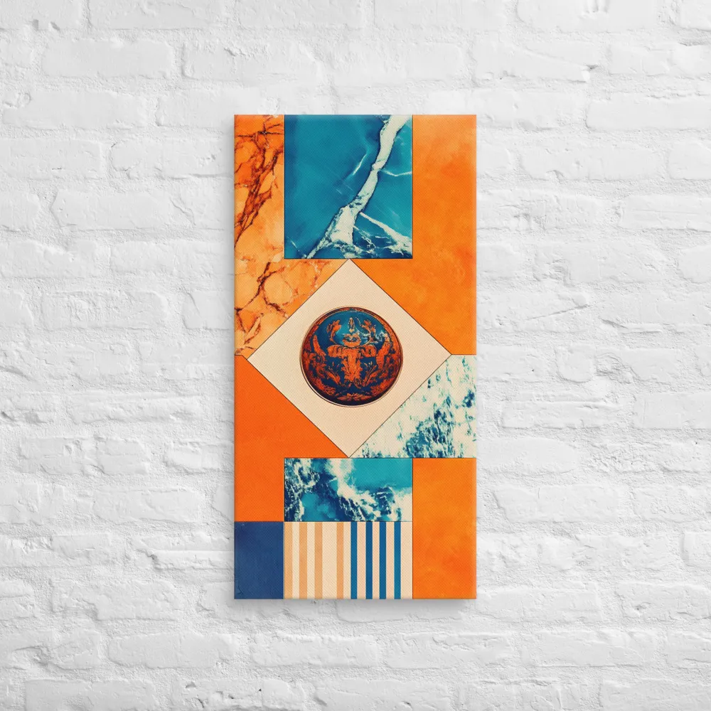 Harmonious Encounters: Abstract Geometry | Canvas | 16″×32″