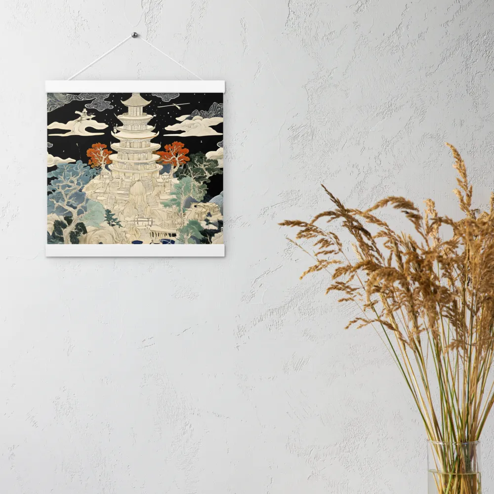 Whispers of the Pagoda | Poster With White Wood Hanger | 12″×12″
