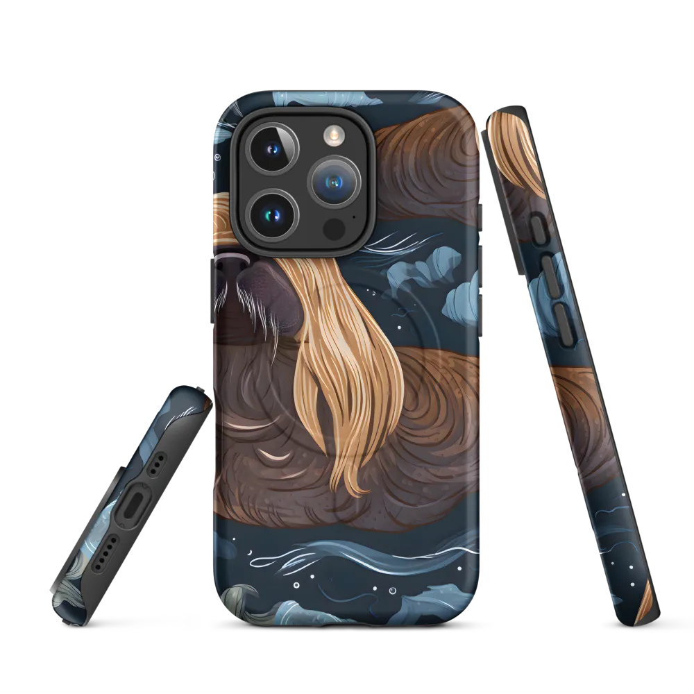Whimsical Walruses in Deep Blue