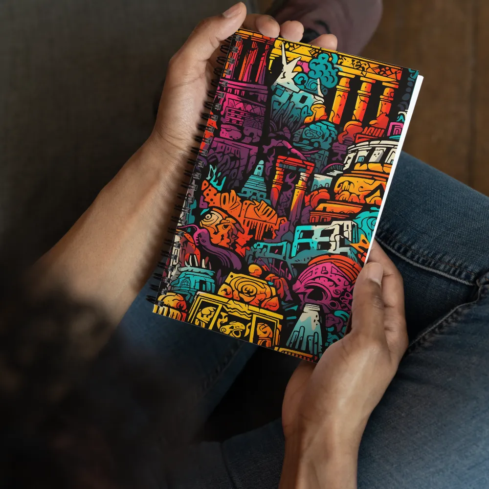 Vibrant Urban Surrealism | Spiral Notebook