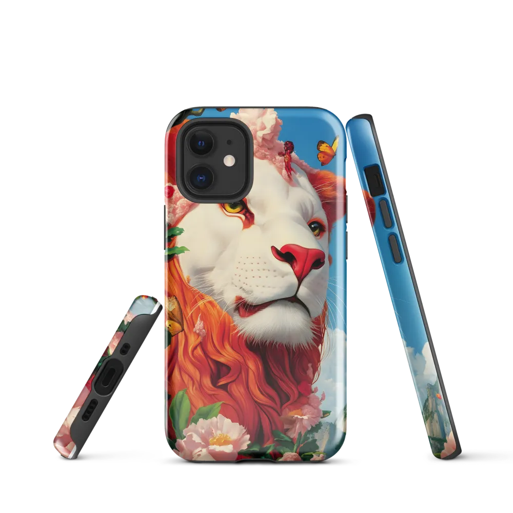 Majestic Lion Amidst Floral Splendor