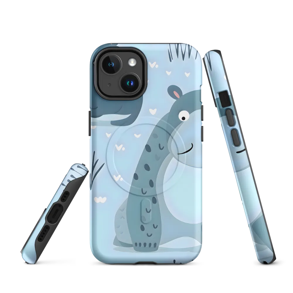 Whimsical Hippo Delight | Phone Case |  14 | MagSafe® Tough Case | Matte