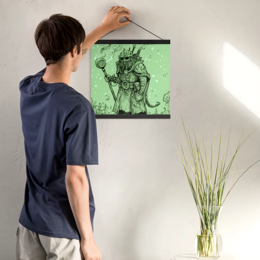 The Enigmatic Wizard | Poster With Black Wood Hanger | 16″×16″