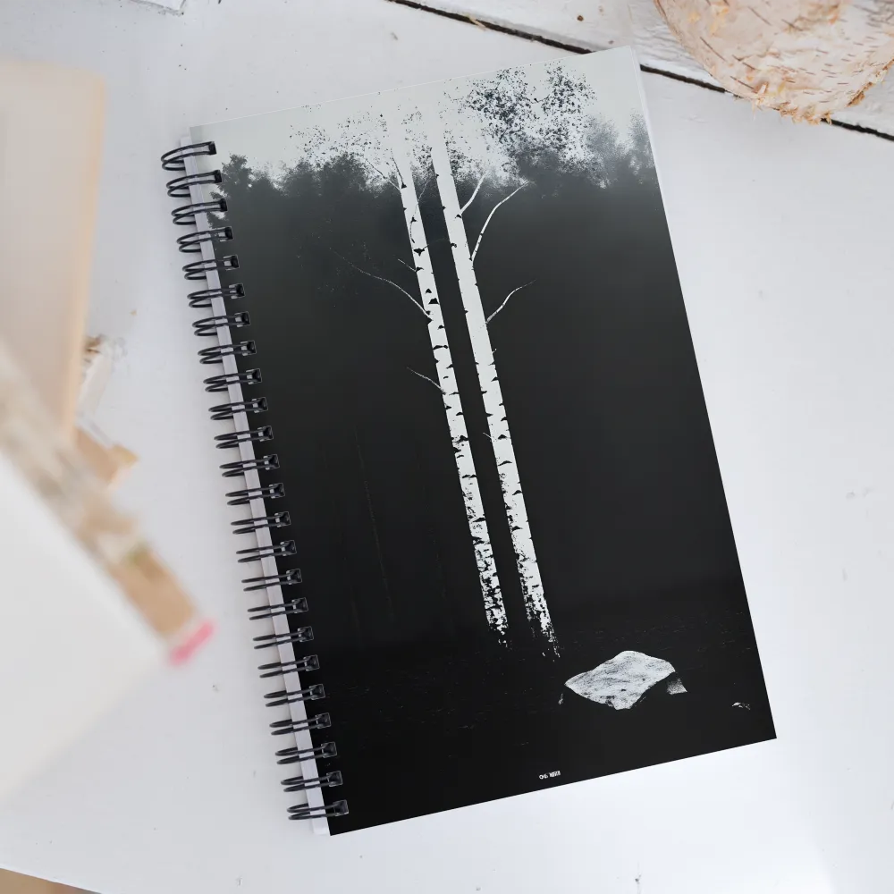 Ethereal Trees in Monochrome | Spiral Notebook