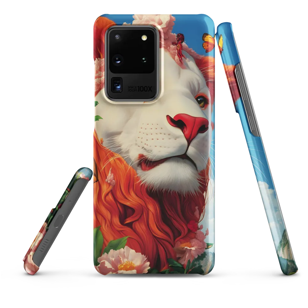 Majestic Lion Amidst Floral Splendor