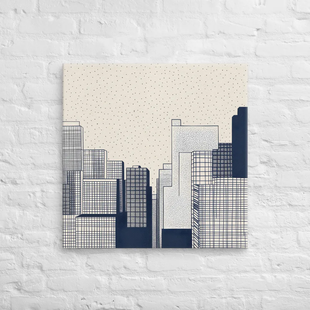 Urban Patterns: A Minimalist Skyline | Canvas | 28″×28″