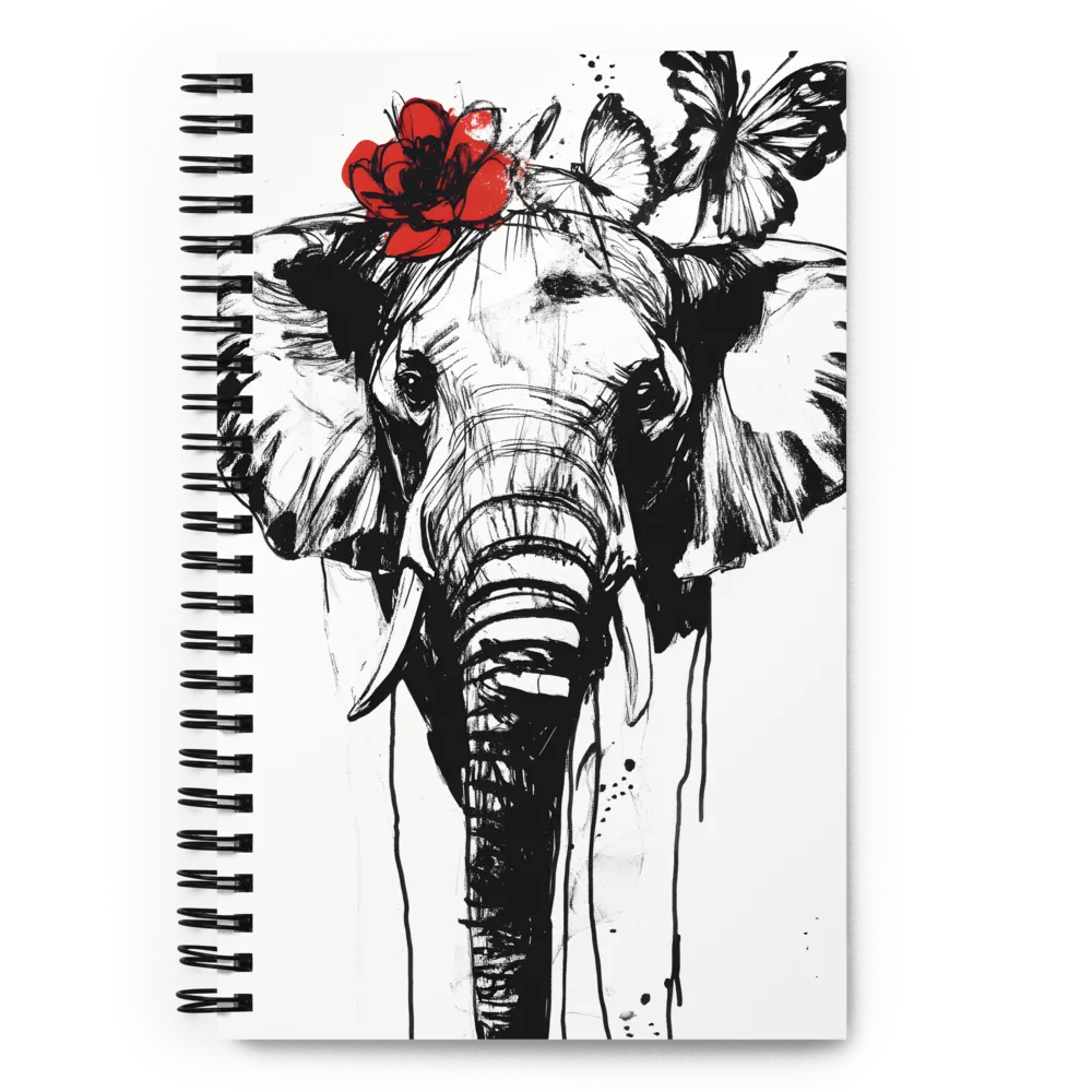 Whimsical Elegance: The Elephant's Adornments | Spiral Notebook